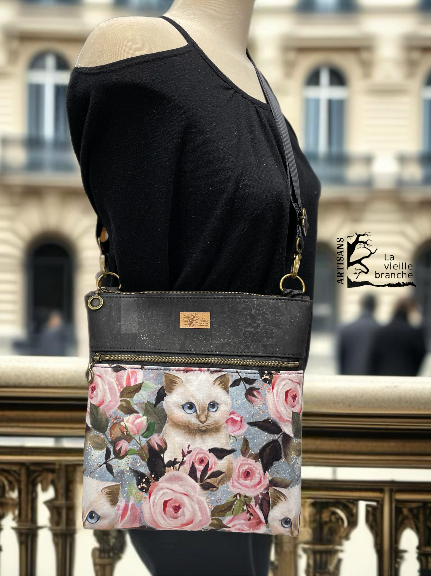 Hannah, sac en liège et canevas