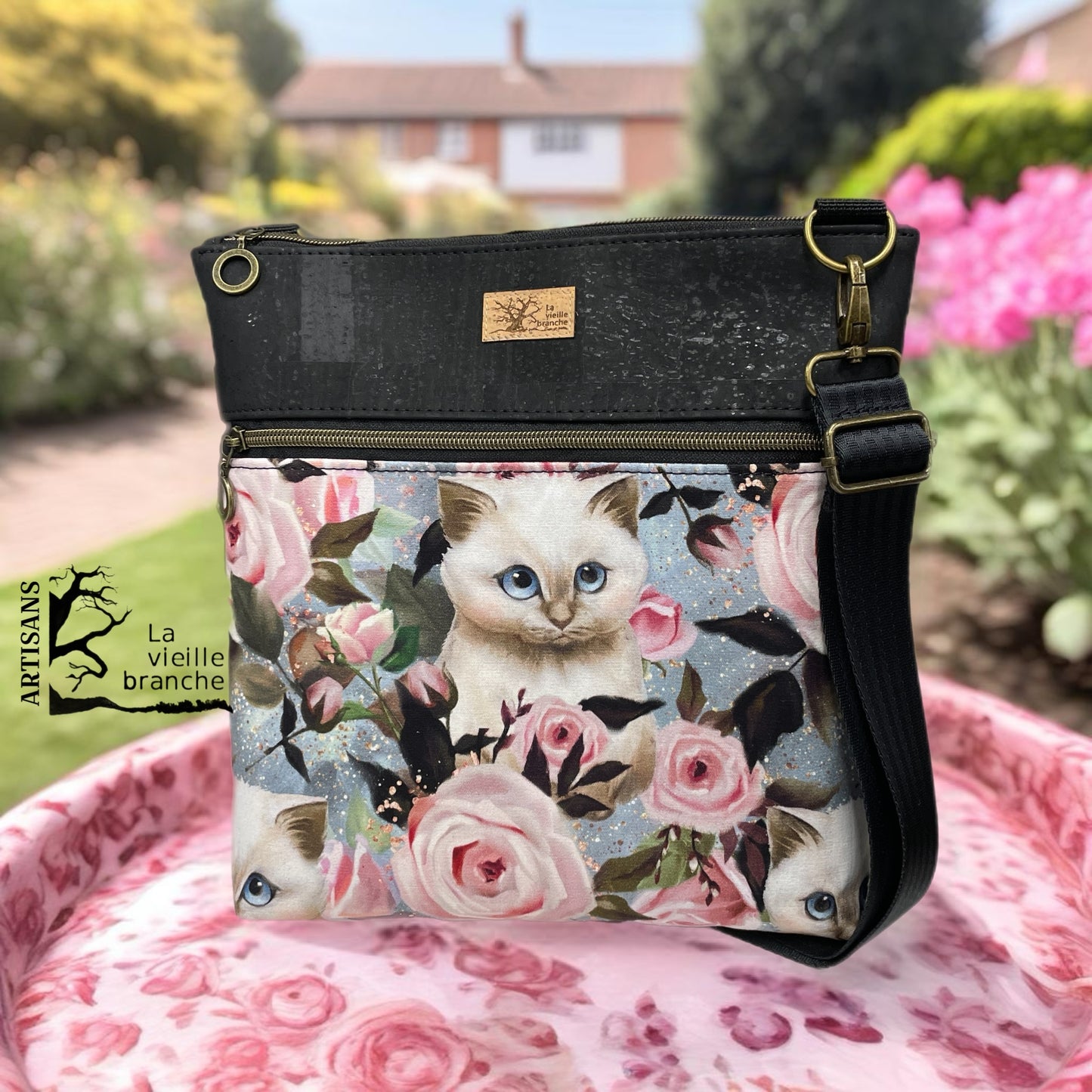Hannah, sac en liège et canevas