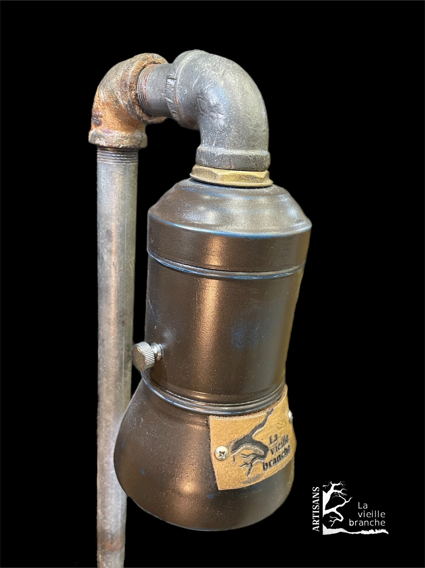 Lampe industrielle billes bleues