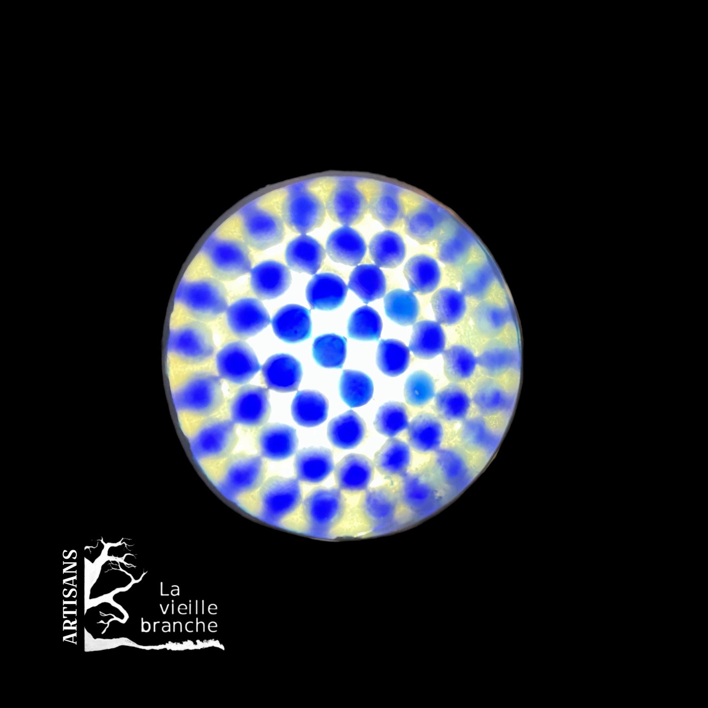 Lampe industrielle billes bleues