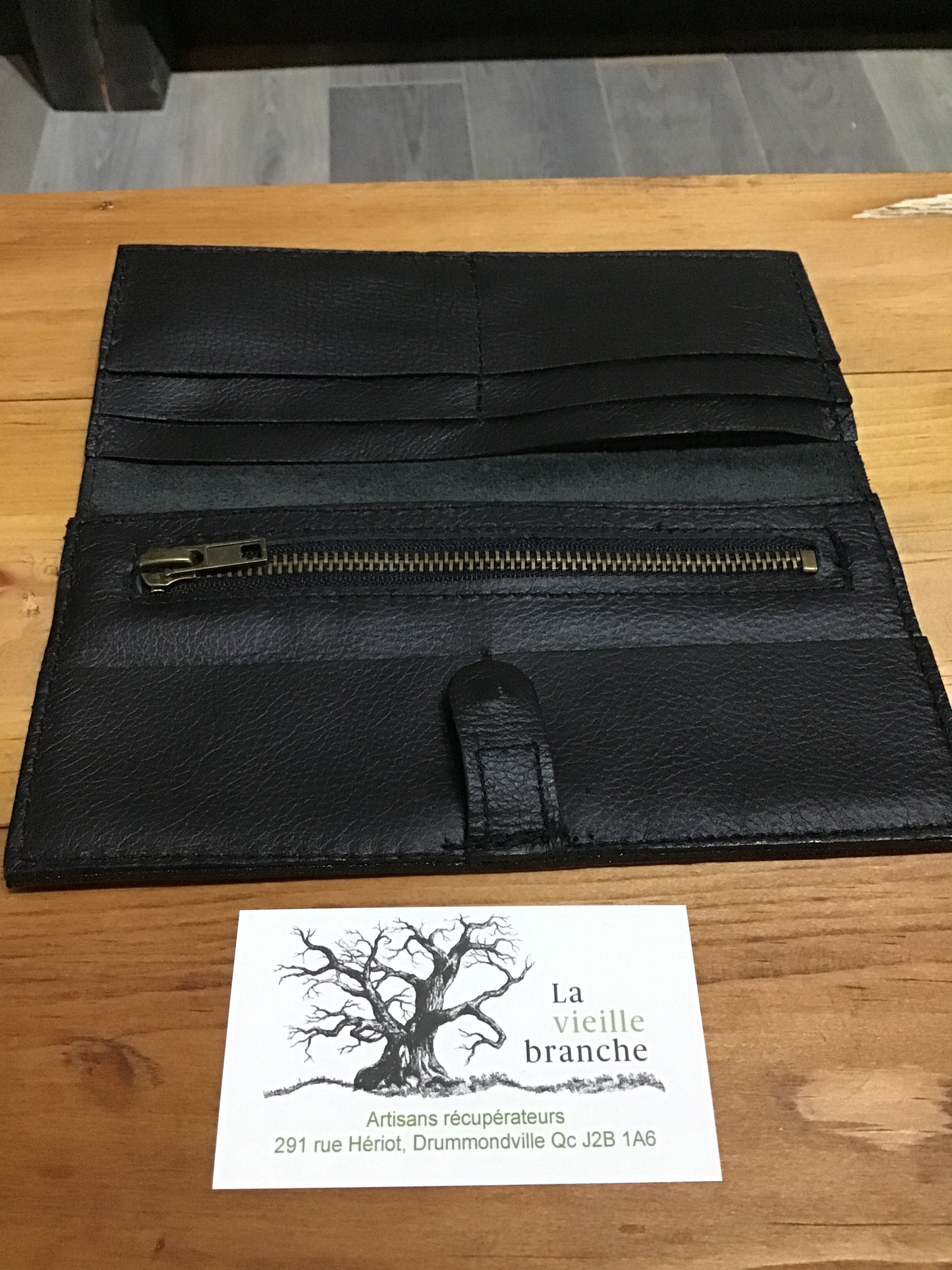 Portefeuille cuir recyclé