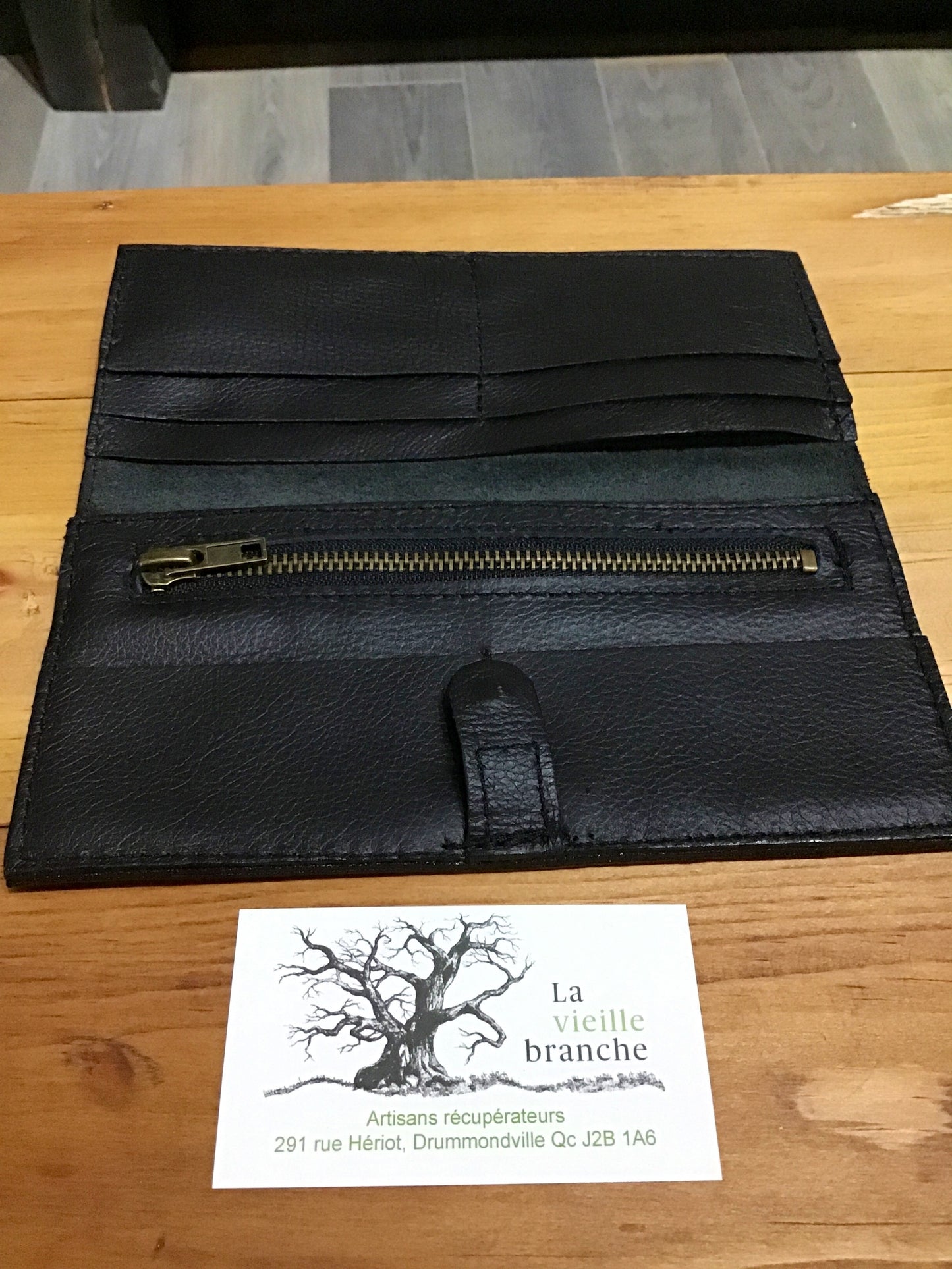 Portefeuille cuir recyclé